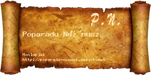 Poparadu Nónusz névjegykártya